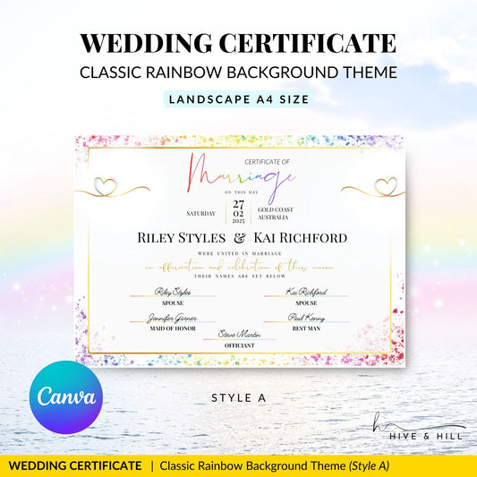 Pride Celebration Marriage Certificate – LGBTQ+ Digital Download