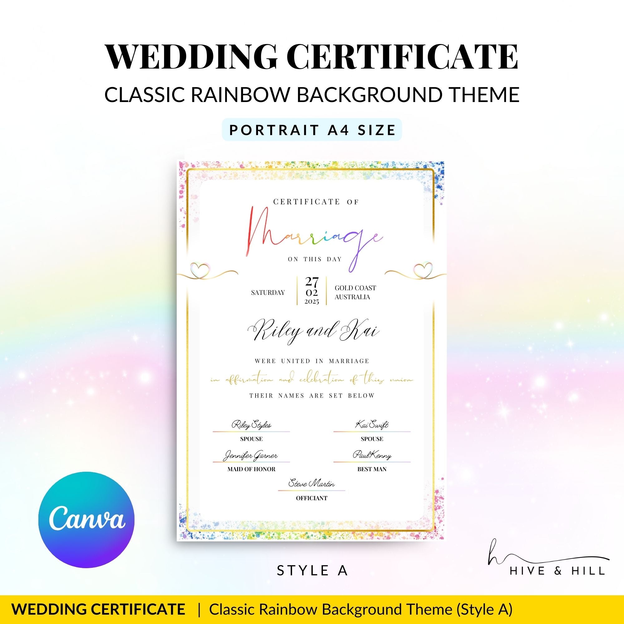Queer-Friendly Wedding Certificate – Custom Digital Download