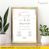Rainbow Pride Wedding Certificate – LGBTQ+ Couple’s Keepsake