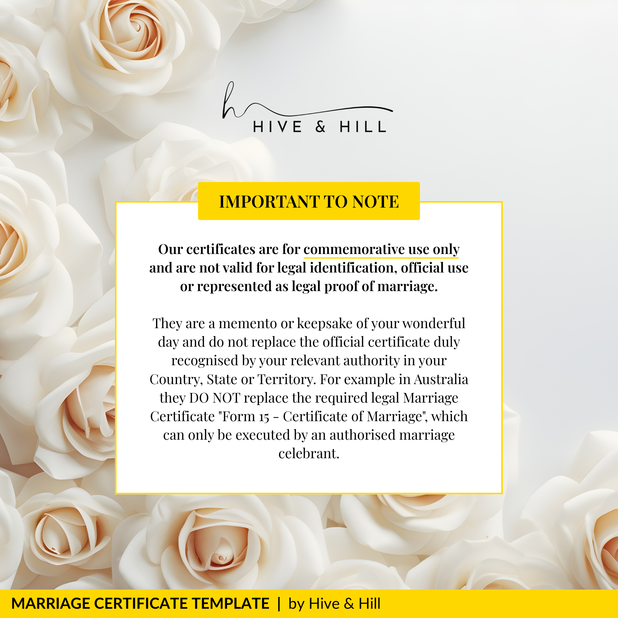 Classic Black and White Portrait Marriage Certificate – Beautifully Crafted Wedding Keepsake