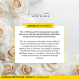 Classic Black and White Portrait Marriage Certificate – Beautifully Crafted Wedding Keepsake