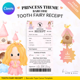 EDITABLE Princess Tooth Fairy Receipt - Download, Edit, and Print for a Royal Surprise Under the Pillow.