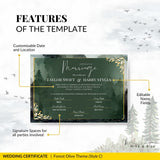 Evergreen Wedding Certificate – A Nature-Lover’s Perfect Keepsake