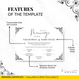 Elegant Black and White Landscape Marriage Certificate – Timeless Wedding Keepsake