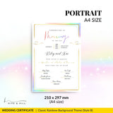 Rainbow Pride Wedding Certificate – LGBTQ+ Couple’s Keepsake