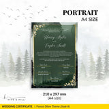 Enchanted Forest Wedding Certificate – Portrait Keepsake with Nature & Trees