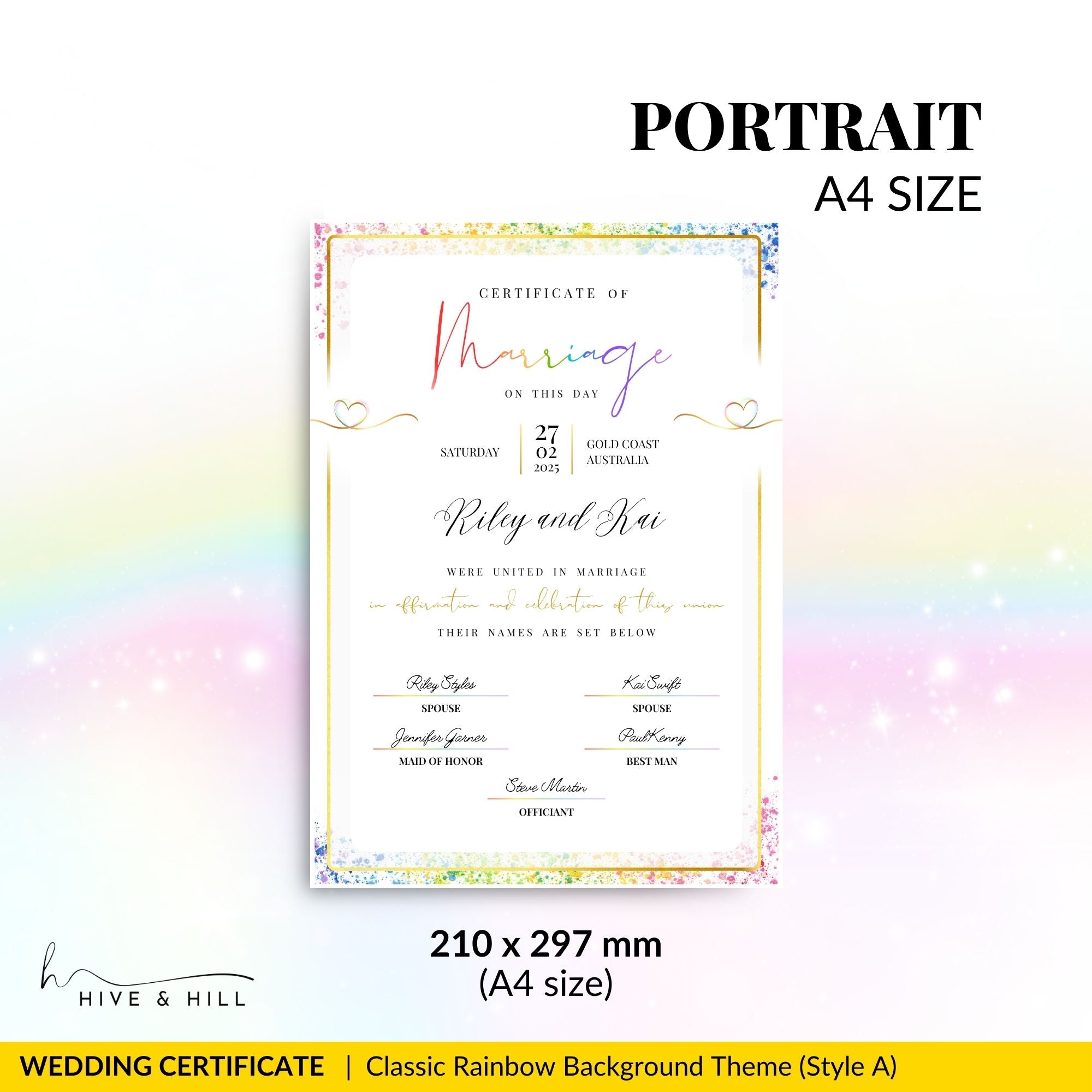 Queer-Friendly Wedding Certificate – Custom Digital Download