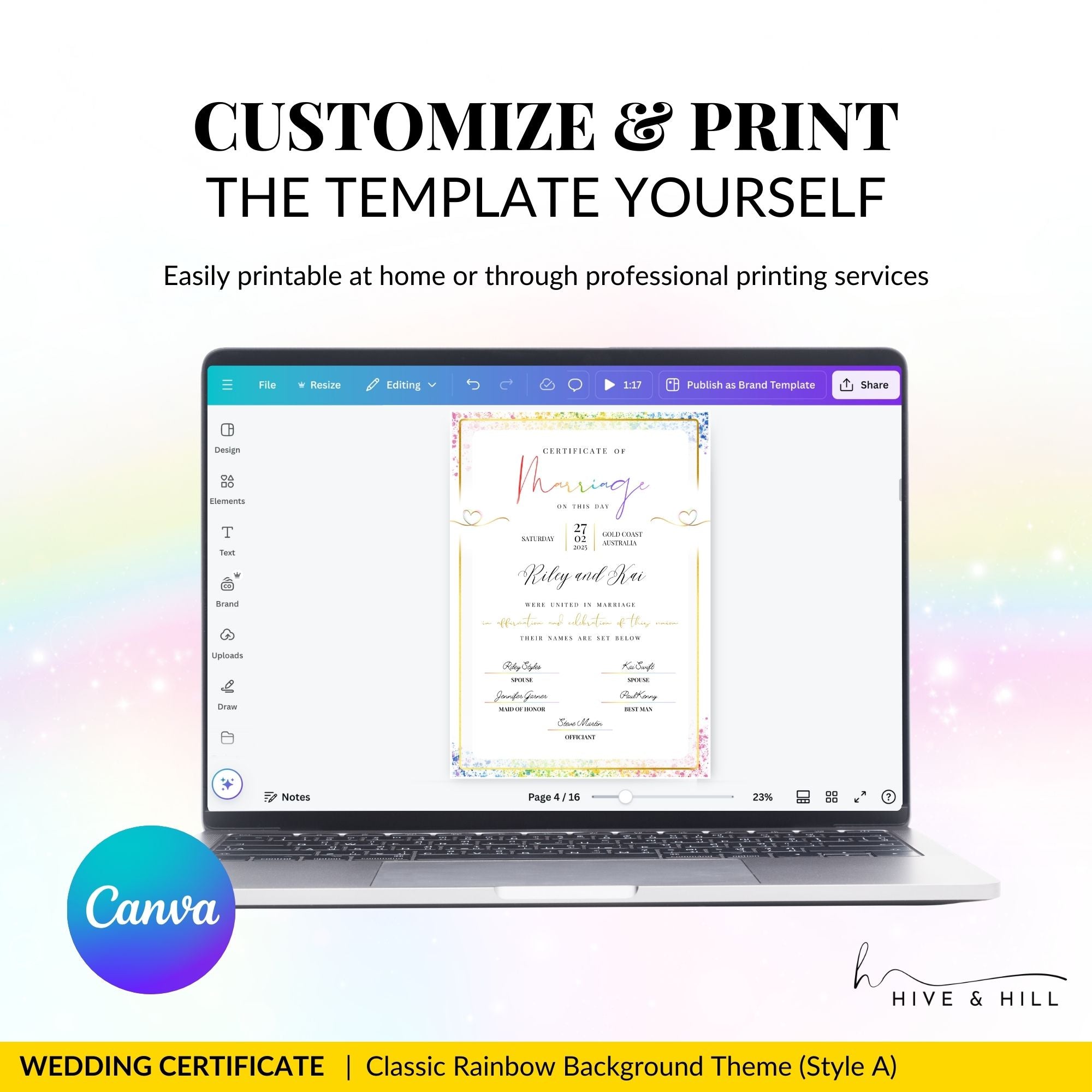 Queer-Friendly Wedding Certificate – Custom Digital Download