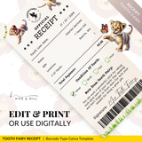 CUSTOMISED African Lion Cub Tooth Fairy Receipt for Kids.  Just Download, Edit and Print then place with a Coin under your Childs Pillow