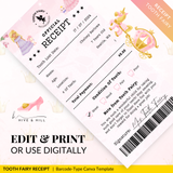 EDITABLE Princess Tooth Fairy Receipt - Download, Edit, and Print for a Royal Surprise Under the Pillow.