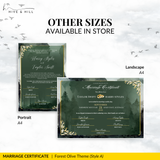 Enchanted Forest Wedding Certificate – Nature, Trees & Love Keepsake