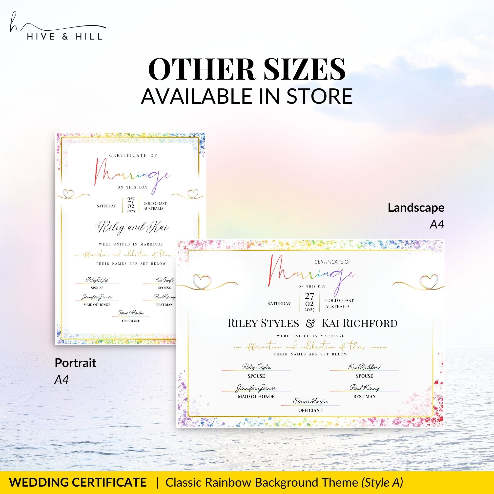 Pride Celebration Marriage Certificate – LGBTQ+ Digital Download