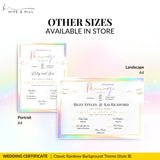 Rainbow Pride Wedding Certificate – LGBTQ+ Couple’s Keepsake