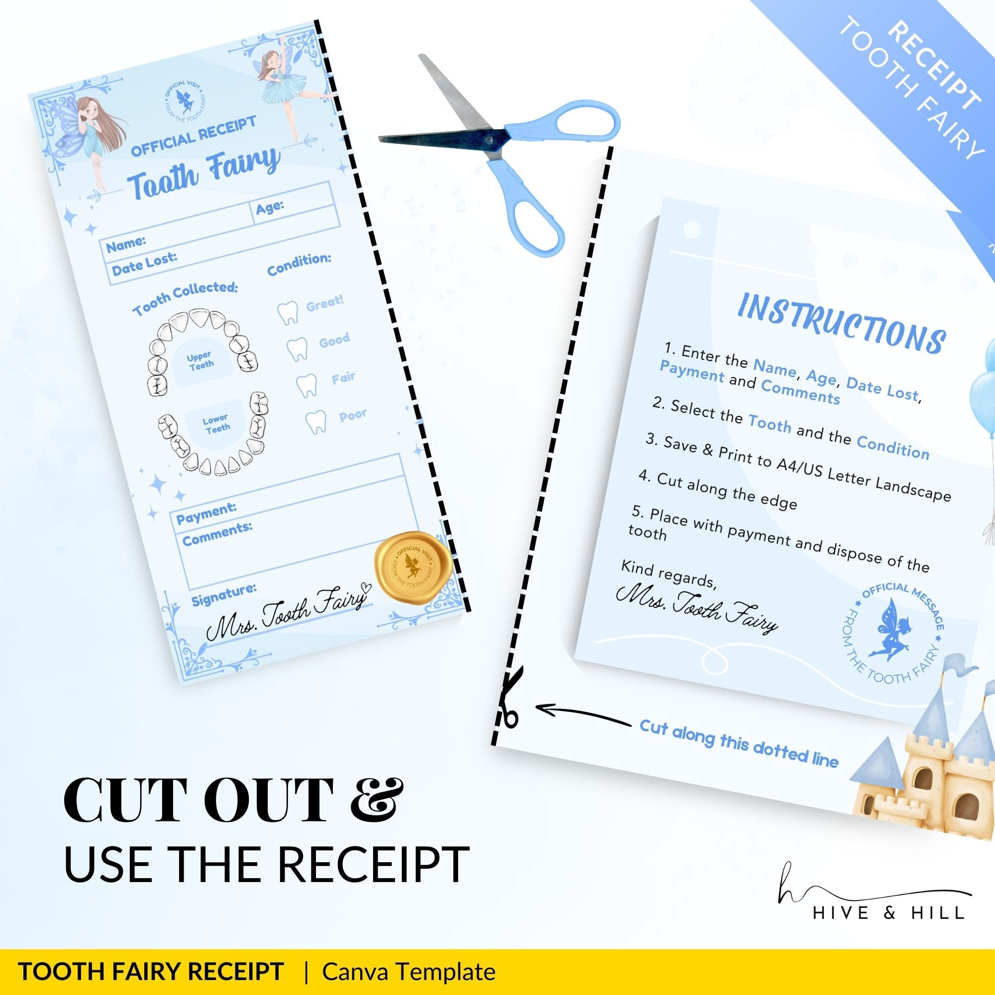 CLASSIC Boy Tooth Fairy Receipt - Download, Edit, and Print for an Exciting Surprise When They Wake Up