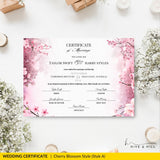 Elegant Cherry Blossom Landscape Commemorative Marriage Certificate – Timeless Keepsake of Your Special Day