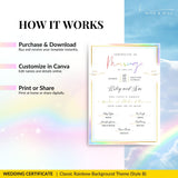Rainbow Pride Wedding Certificate – LGBTQ+ Couple’s Keepsake