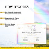 Non-Binary Wedding Certificate – Gender-Neutral Marriage Template