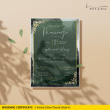 Evergreen Wedding Certificate – Beautiful Tree & Nature Commemorative Keepsake