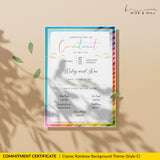Zoomed-in view of elegant decorative elements on the classic commitment certificate template.