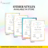 Simple and modern LGBTQ+ commitment certificate template with clean lines and minimalist style.