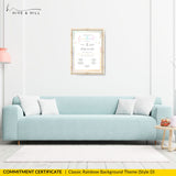Printed LGBTQ+ pronoun commitment certificate elegantly presented