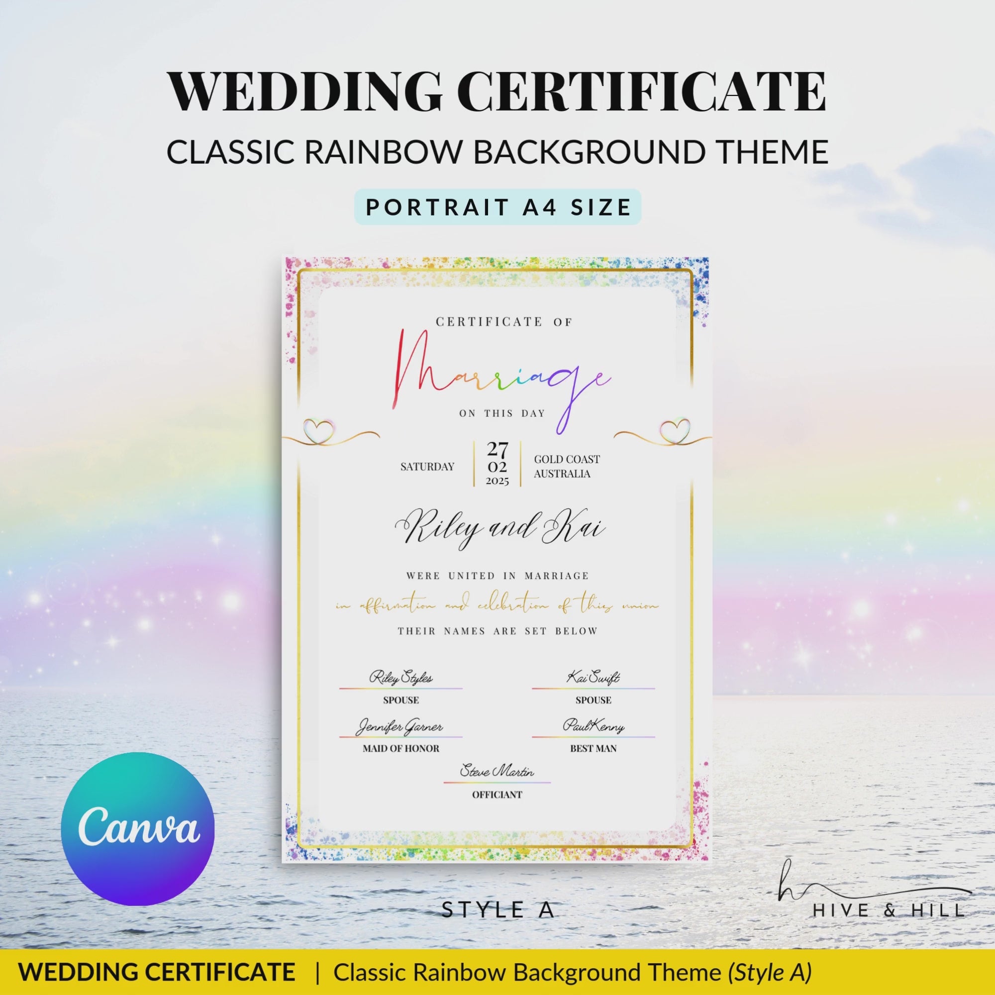 Queer-Friendly Wedding Certificate – Custom Digital Download