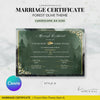 Enchanted Forest Wedding Certificate – Nature, Trees & Love Keepsake