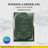 Woodland Harmony Portrait Wedding Certificate – Elegant Forest-Inspired Design